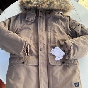 OshKosh B'gosh Tan Jacket with Faux Fur Trim
